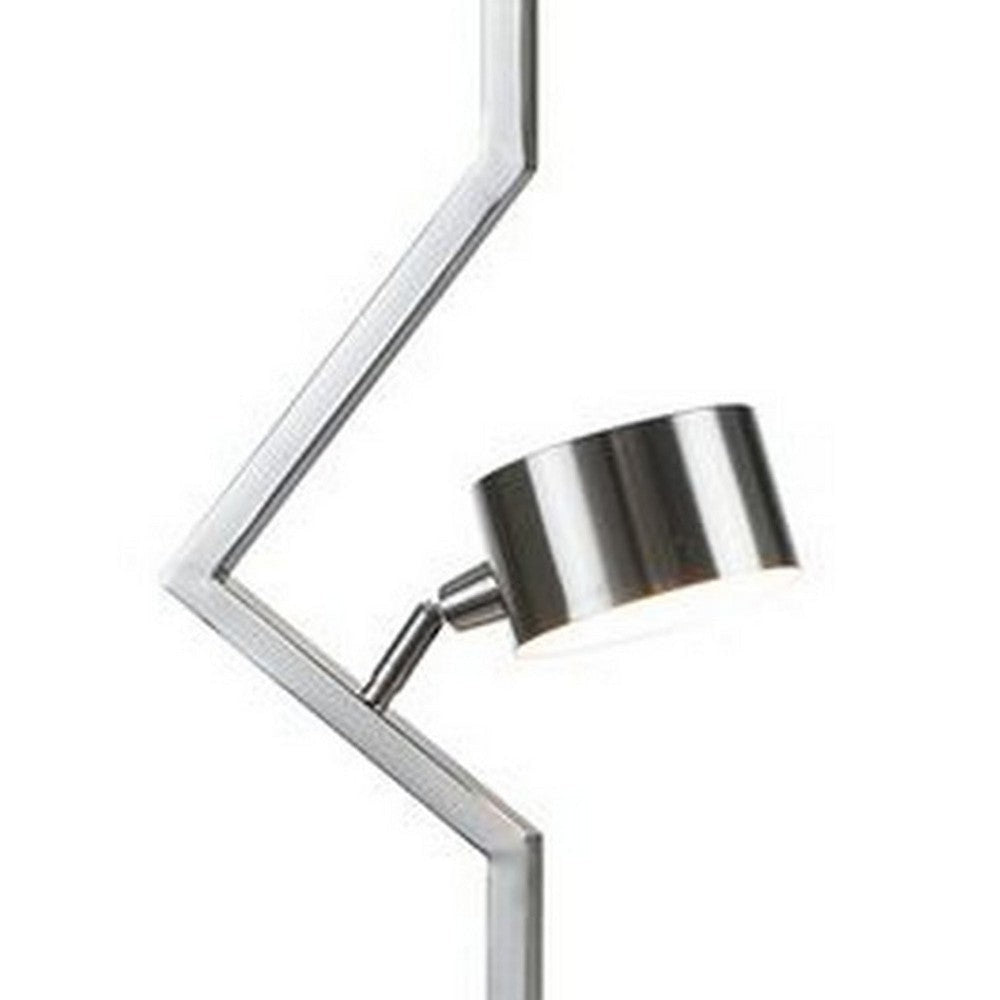 60 Inch Floor Lamp Metal Drum Shade Modern Style Square Base Nickel By Casagear Home BM309007