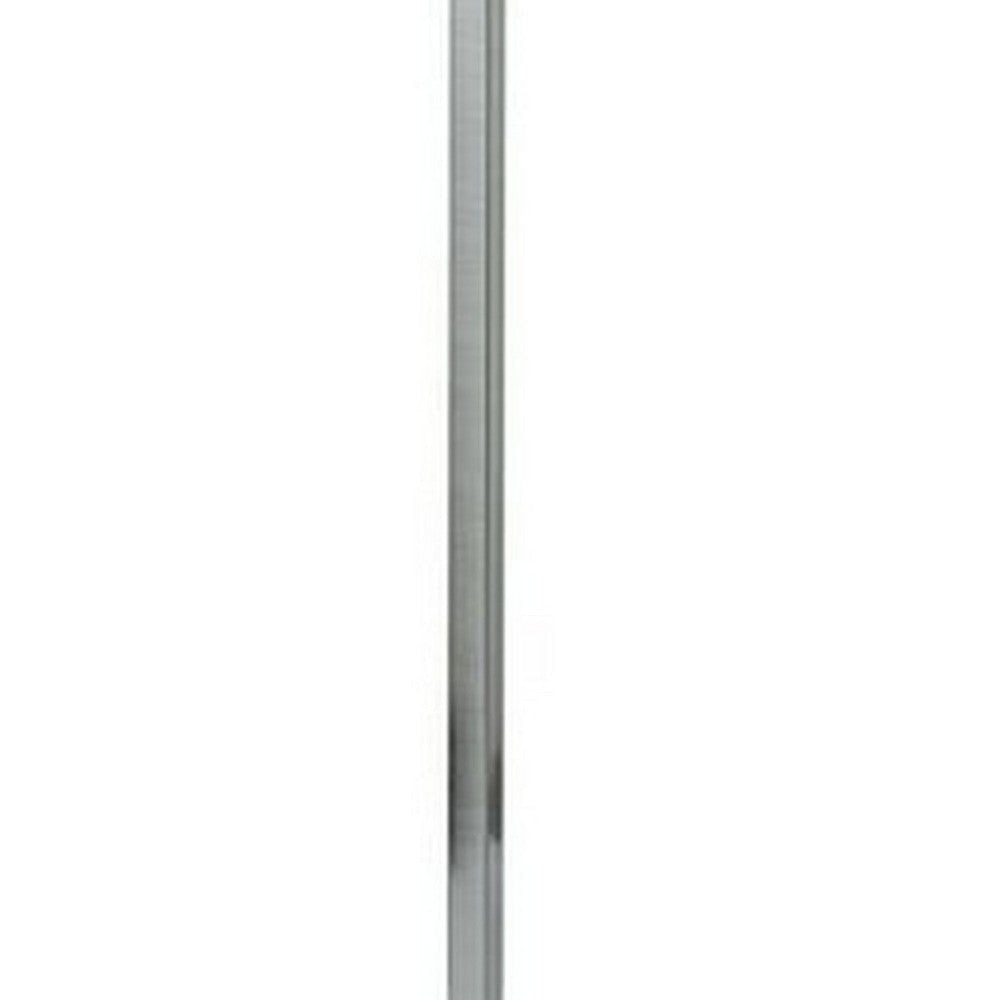 60 Inch Floor Lamp Metal Drum Shade Modern Style Square Base Nickel By Casagear Home BM309007