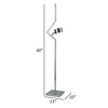 60 Inch Floor Lamp Metal Drum Shade Modern Style Square Base Nickel By Casagear Home BM309007