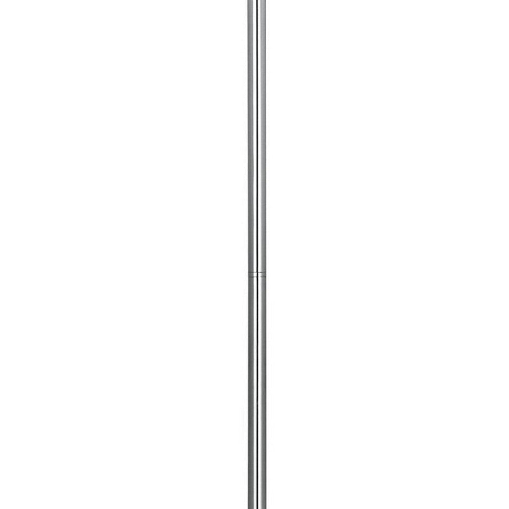 Cue 72 Inch Floor Lamp Globe Shade Nickel Metal Frame Round Base By Casagear Home BM309009