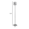 Cue 72 Inch Floor Lamp Globe Shade Nickel Metal Frame Round Base By Casagear Home BM309009