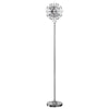 Cue 72 Inch Floor Lamp, Globe Shade, Nickel Metal Frame, Round Base By Casagear Home