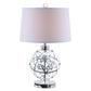 Cue 25 Inch Table Lamp, Empire Fabric Shade, Accent Nickel Round Base By Casagear Home