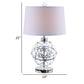 Cue 25 Inch Table Lamp Empire Fabric Shade Accent Nickel Round Base By Casagear Home BM309010