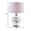 Cue 25 Inch Table Lamp Empire Fabric Shade Accent Nickel Round Base By Casagear Home BM309010