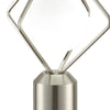 20 Inch Table Lamp Globe Glass Shade Accent Cylindrical Base Nickel By Casagear Home BM309012