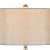 32 Inch Table Lamp Set of 2 Drum Fabric Shade Nickel Pedestal Base By Casagear Home BM309013