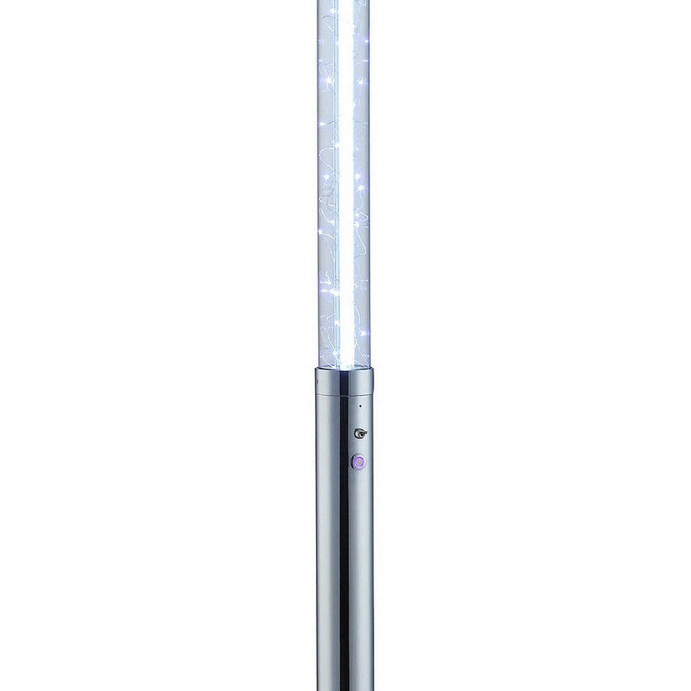 62 Inch Floor Lamp Modern Cylindrical Design Tall Round Chrome Base By Casagear Home BM309023