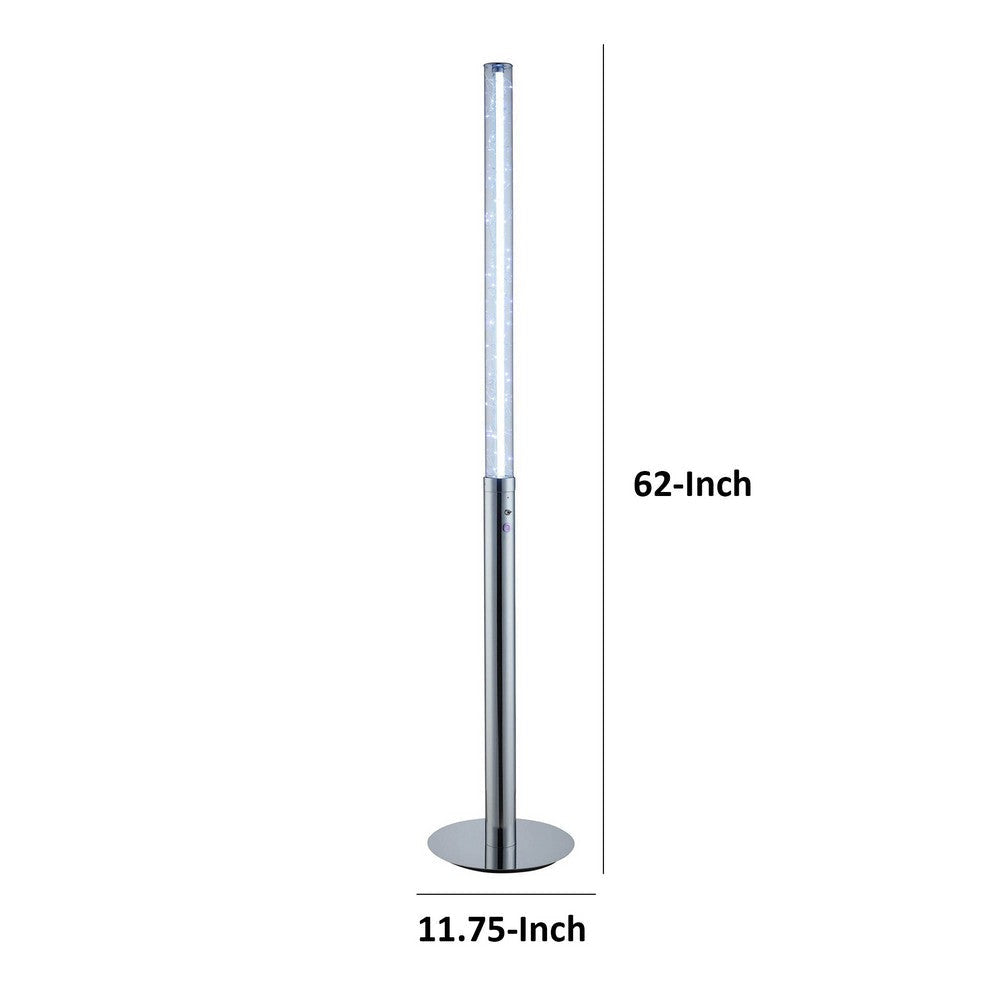 62 Inch Floor Lamp Modern Cylindrical Design Tall Round Chrome Base By Casagear Home BM309023