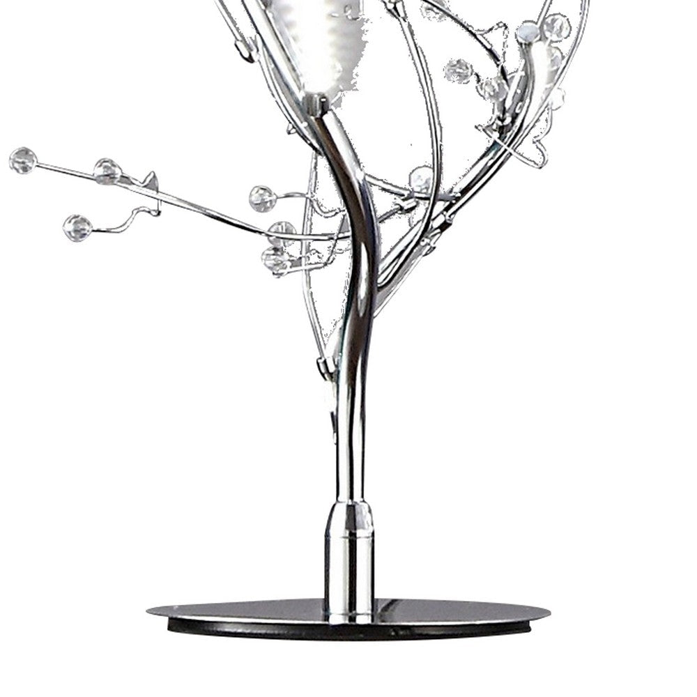 30 Inch Table Lamp Tree Branch Modern Design Accent Metal Chrome Base By Casagear Home BM309024