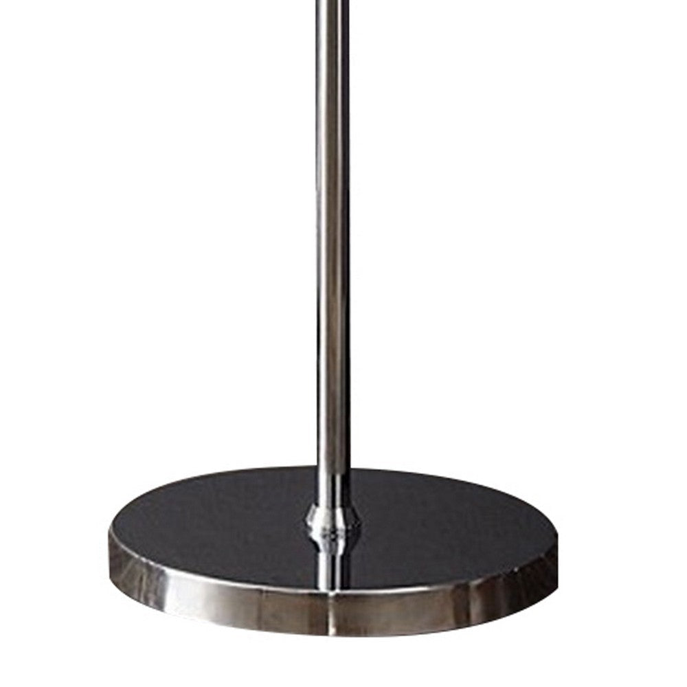 Rue 63 Inch Floor Lamp Ring LEDs Metal Round Base Modern Chrome Finish By Casagear Home BM309026