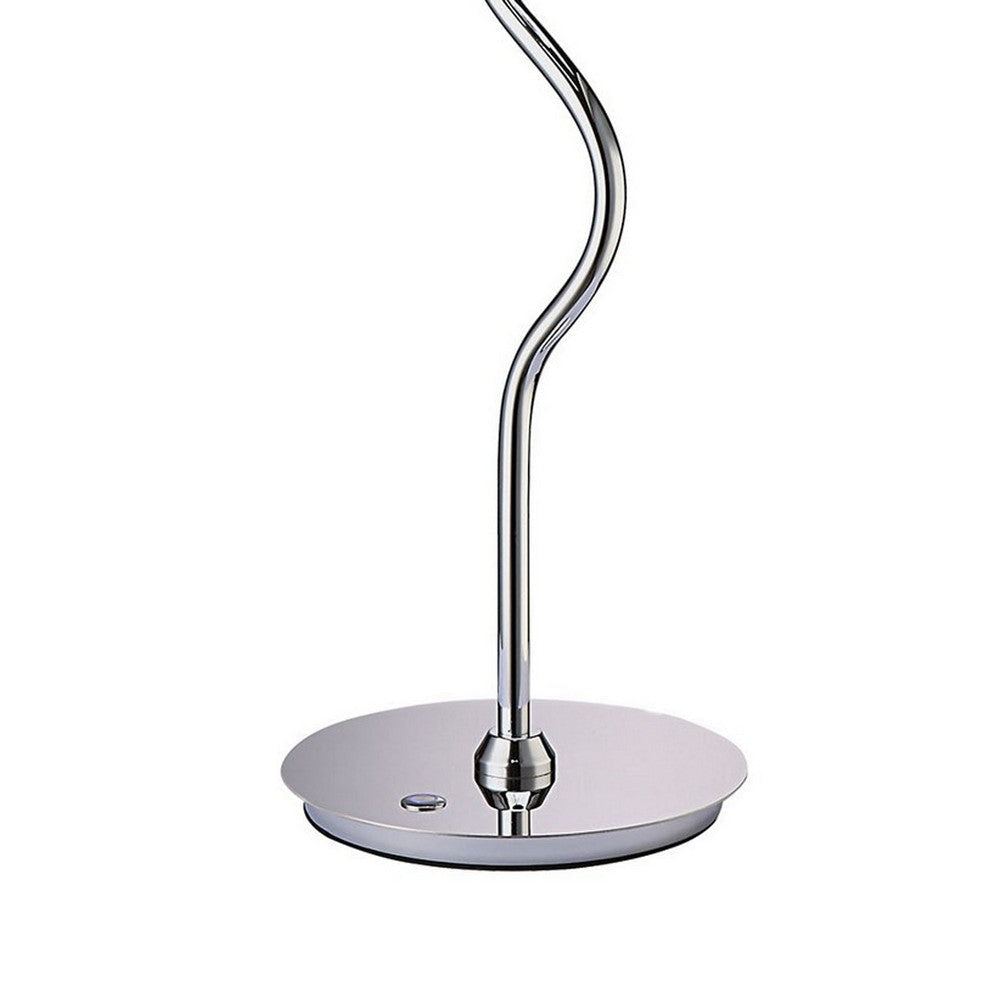 Salt 33 Inch Table Lamp Accent Twisted Design LED Light Chrome Metal By Casagear Home BM309027