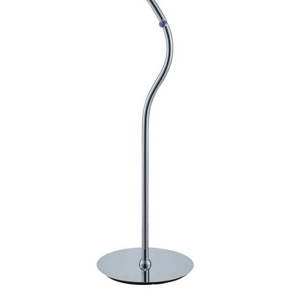 Salt 64 Inch Floor Lamp Accent Twisted Design LED Light Chrome Metal By Casagear Home BM309028