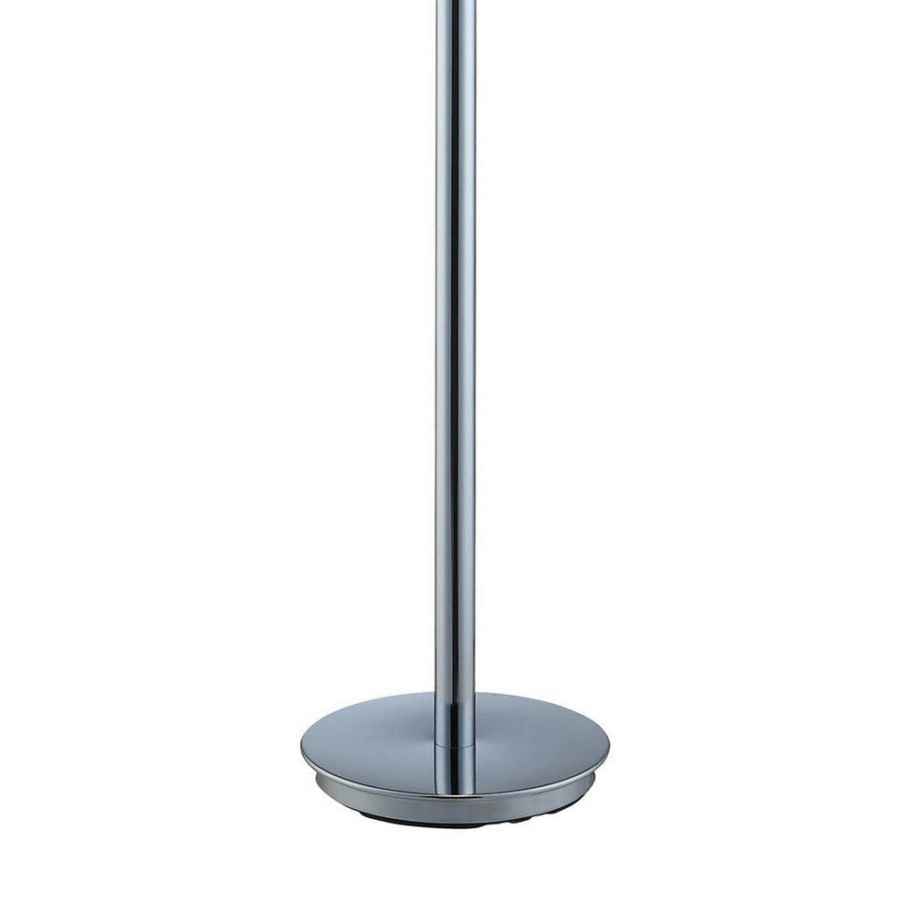 Sun 58 Inch Floor Lamp Accent Twisted Modern Design LED Chrome Base By Casagear Home BM309032