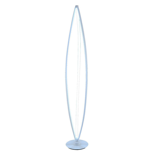 60 Inch Floor Lamp, Modern Accent Round Base, Sturdy Metal Body, White By Casagear Home