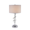 Jame 29 Inch Table Lamp, Drum Fabric Shade, Accent Round Chrome Base By Casagear Home