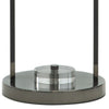 21 Inch Table Lamp Cylinder Glass Shade Round Base Rustic Nickel Gray By Casagear Home BM309037