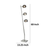 60 Inch Floor Lamp 3 Dome Glass Shades Accent Square Metal Base Nickel By Casagear Home BM309045