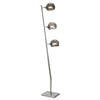 60 Inch Floor Lamp, 3 Dome Glass Shades, Accent Square Metal Base, Nickel By Casagear Home