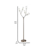 67 Inch Floor Lamp Modern Globe Glass Shade Round Metal Base Nickel By Casagear Home BM309051