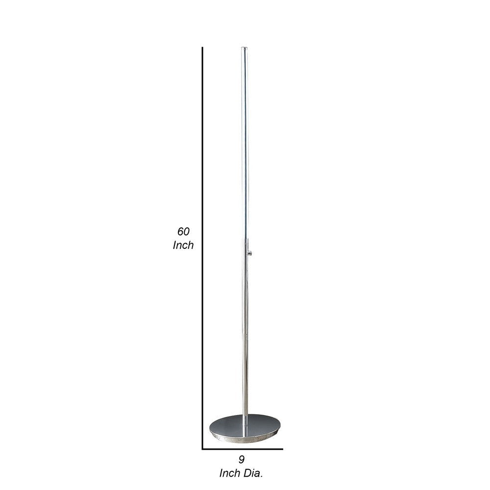 Fizo 60 Inch Floor Lamp LED Light Metal Base with Touch Switch Chrome By Casagear Home BM309055