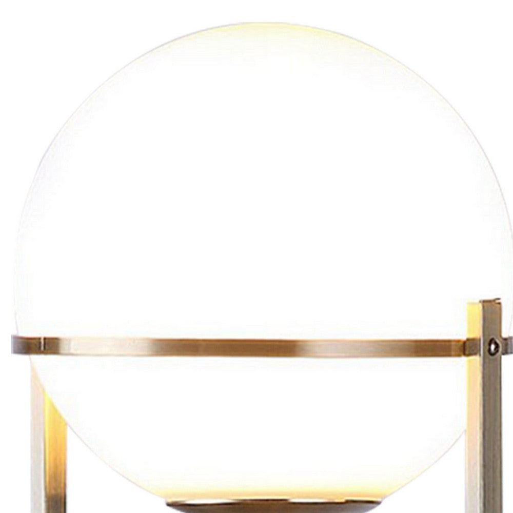 Jim 22 Inch Table Lamp LED Light Metal Body Modern Globe Shade Brass By Casagear Home BM309058