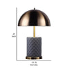 Aria 21 Inch Table Lamp Dome Shade Round Base Gray Faux Leather Brass By Casagear Home BM309063