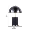 Aria 21 Inch Table Lamp Round Dome Shade Dark Silver Black Faux Leather By Casagear Home BM309066