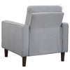 Bow 32 Inch Accent Chair Grid Tufted Track Arms Self Welt Trim Gray By Casagear Home BM309144