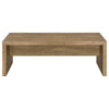 Nette 47 Inch Coffee Table with Rough Hewn Saw Marks Wood Natural Brown By Casagear Home BM309146