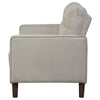 Bow 54 Inch Loveseat Grid Tufted Back Track Arms Self Welt Trim Beige By Casagear Home BM309149