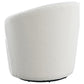 30 Inch Swivel Accent Chair Barrel Inspired Design Faux Sheepskin White By Casagear Home BM309165