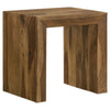 Ody 22 Inch Side End Table, U Shaped, Sheesham Wood, Auburn Brown Finish By Casagear Home