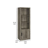 Sac 71 Inch Media Pier Tower with 3 Shelves and Single Cabinet Gray Wood By Casagear Home BM309186