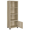 Sac 71 Inch Media Pier Tower with 3 Shelves and Cabinet Antique Pine Wood By Casagear Home BM309187