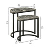 2 Piece Nesting End Tables with Half Moon Tabletops Bone Inlay Black By Casagear Home BM309210