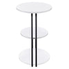 26 Inch Side End Table 3 Tier Design Black Metal Frame White Finish By Casagear Home BM309263