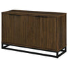 47 Inch Sideboard Cabinet Console 4 Door Carved Panels Black and Brown By Casagear Home BM309265