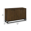 47 Inch Sideboard Cabinet Console 4 Door Carved Panels Black and Brown By Casagear Home BM309265