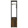 71 Inch Hall Tree Coat Rack Shoe Cabinet with Shelves Brown Black By Casagear Home BM309266