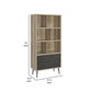 70 Inch Bookcase 3 Shelves Vertical Dividers 2 Drawers Brown Gray By Casagear Home BM309269