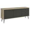 71 Inch Sideboard Console Cabinet, 2 Doors, 2 Shelves, 3 Drawers, Gray By Casagear Home