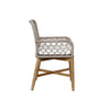 Aok 23 Inch Teak Outdoor Dining Chair Gray Woven Rope Curved Back Brown By Casagear Home BM309281