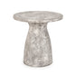 18 Inch Concrete Outdoor Accent Table Round Tabletop Light Gray Finish By Casagear Home BM309292