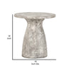 18 Inch Concrete Outdoor Accent Table Round Tabletop Light Gray Finish By Casagear Home BM309292