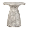 18 Inch Concrete Outdoor Accent Table, Round Tabletop, Light Gray Finish By Casagear Home