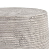 Bilo 23 Inch Round Concrete Outdoor Side Table Hollow Drum Shape Gray By Casagear Home BM309294