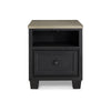 25 Inch End Table Rectangular Tabletop Open Shelf 1 Drawer Black Brown By Casagear Home BM309298