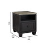 25 Inch End Table Rectangular Tabletop Open Shelf 1 Drawer Black Brown By Casagear Home BM309298