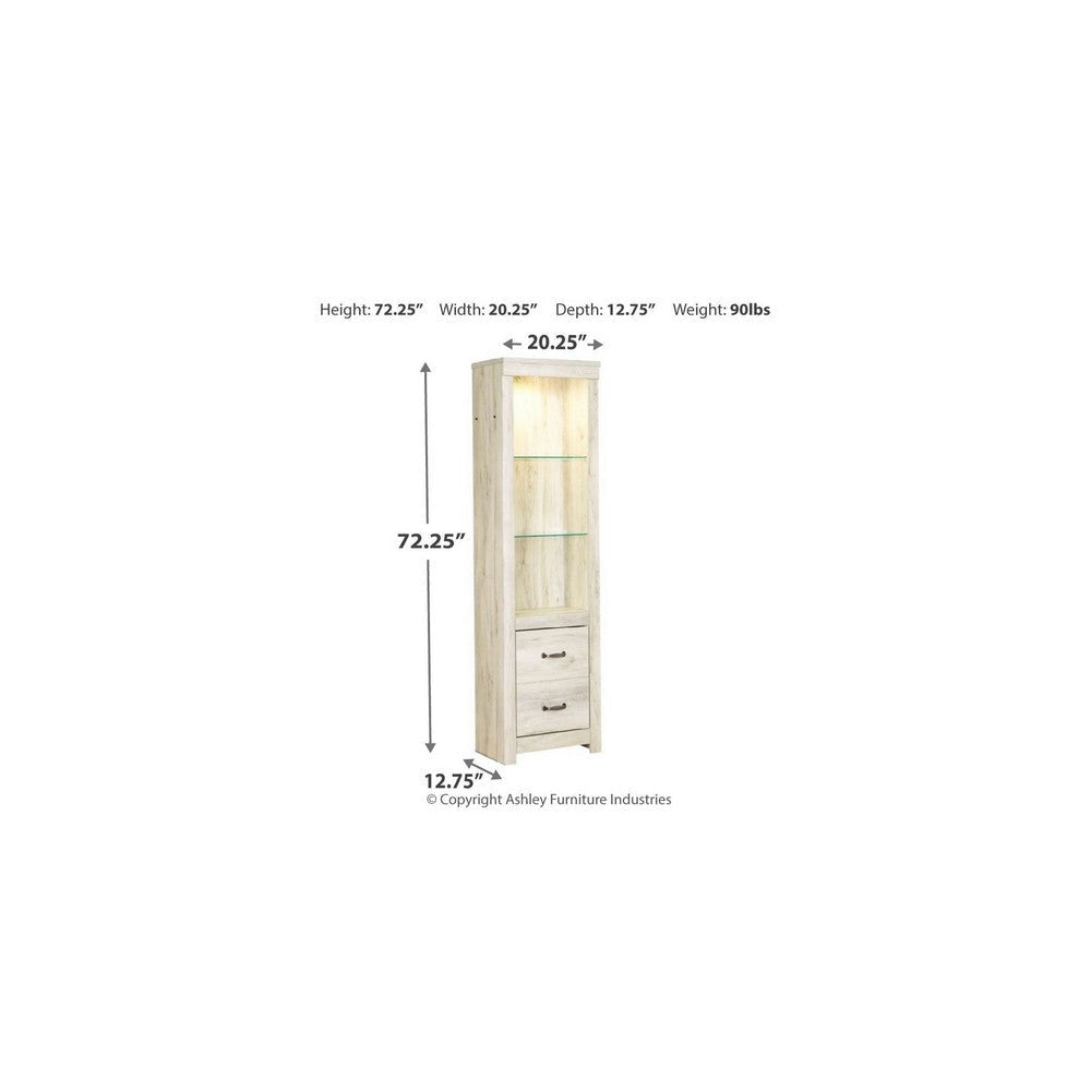 72 Inch Wood Pier 4 Adjustable Shelves Antique Style White Wood Finish By Casagear Home BM309308